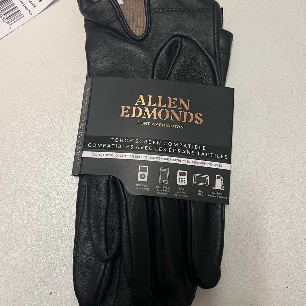 Allen Edmonds Cashmere Lined Leather Tech Gloves - Picture 2 of 8